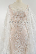 Perlen Spitzenstoff Off-White/ Couture Spitze Stoff/ Brautspitze Stoff/ Perlen Spitze// L23-625