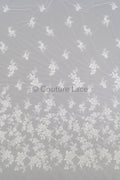 Perlen Spitzenstoff Off-White/ Couture Spitzenstoff/ Braut Spitzenstoff/ Perlen Spitze// L23-627