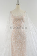 Blumen Braut Spitze Off-White/ Brautspitze mit Blumen/ Hochzeit Spitze/ Couture Spitze// L23-628