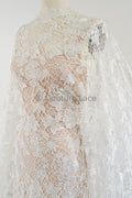 Floral Nottingham Lace Off-White/ foamy guipure lace/ boho lace/ bridal lace/ couture lace// L23-630