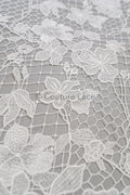 Floral Nottingham Lace Off-White/ foamy guipure lace/ boho lace/ bridal lace/ couture lace// L23-630