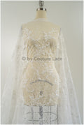 Florale Braut Spitze Off-White/ französische Braut Spitze/ florale Hochzeit Spitze/ Couture Spitze// L23-633