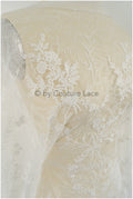 Florale Braut Spitze Off-White/ französische Braut Spitze/ florale Hochzeit Spitze/ Couture Spitze// L23-633