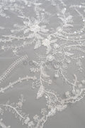Perlen Spitzenstoff Off-White/ Perlen Brautkleid Spitze/ Couture Spitze Stoff/ Perlen Spitze// L23-622