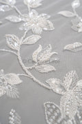 Perlen Spitzenstoff Off-White/ Couture Spitze Stoff/ Braut Spitzenstoff/ Perlen Spitze// L23-610