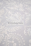 Blumen Braut Spitze Off-White/ Braut Spitzenstoff/ Brautspitze mit Blumen/ Blumen Hochzeit Spitze/ Couture Spitze// L23-001N