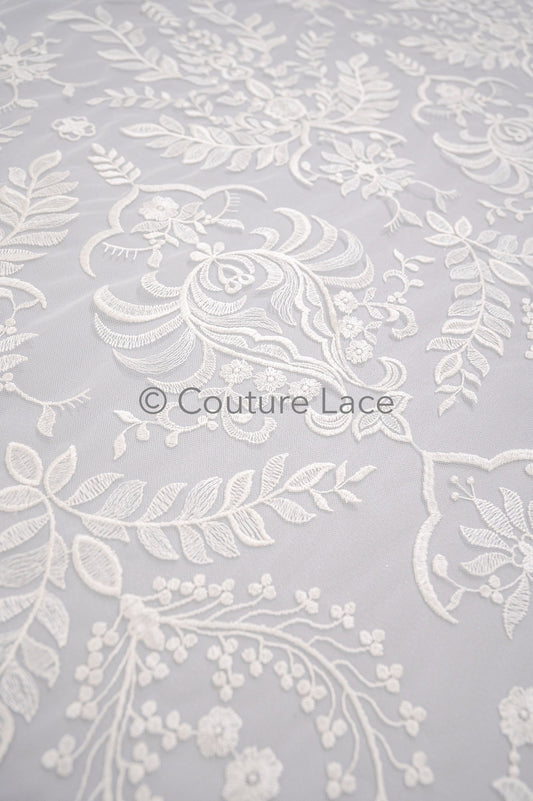 Blumen Braut Spitze Off-White/ Braut Spitzenstoff/ Brautspitze mit Blumen/ Blumen Hochzeit Spitze/ Couture Spitze// L23-001N
