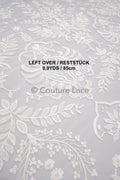 RESTO 0,9 YDS / 85 cm - Encaje floral de novia off-white / Tela de encaje de novia // L23-001N-REST