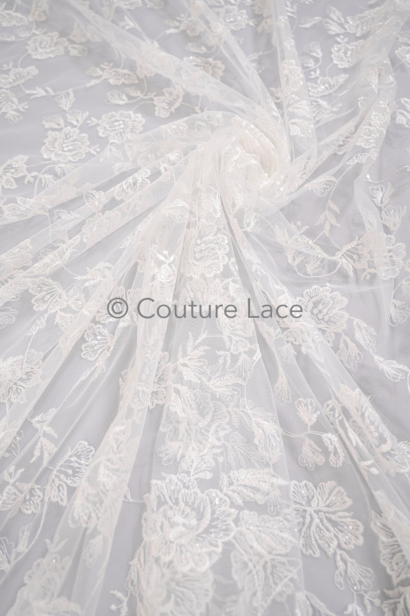 Blumen Braut Spitze / Braut Spitze Material mit Pailletten / offwhite Braut Spitze / Blumen Hochzeit Spitze / Couture / L17-035