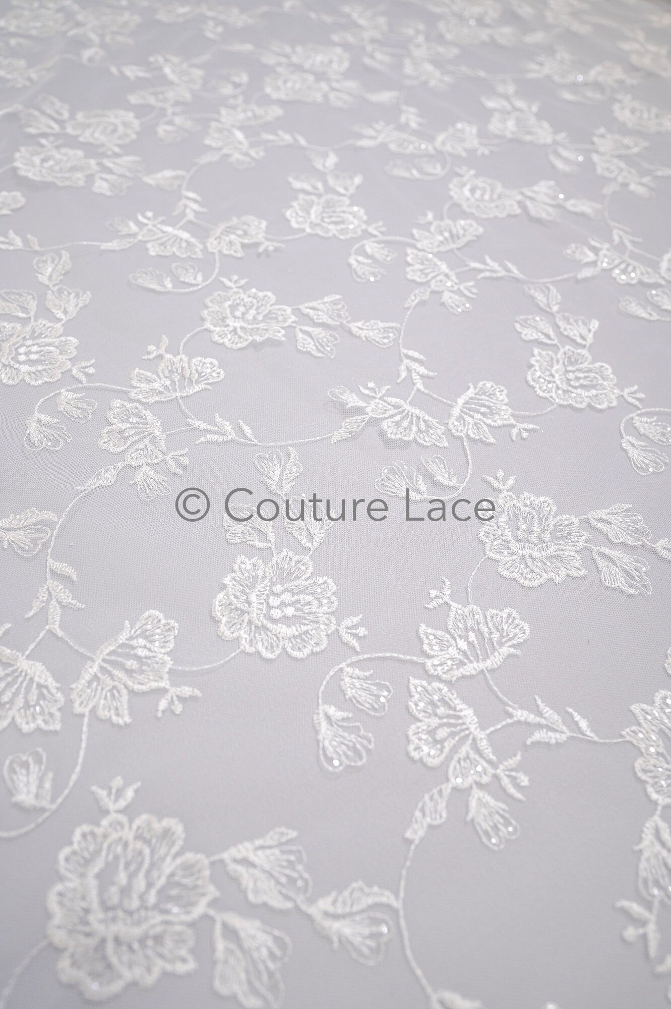 Blumen Braut Spitze / Braut Spitze Material mit Pailletten / offwhite Braut Spitze / Blumen Hochzeit Spitze / Couture / L17-035