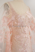 Rosa Blumen Spitze Stoff/ Braut Spitzen Stoff/ Blumen Hochzeit Spitze/ Couture Spitze //L19-263