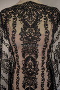 Schwarze Couture-Spitze / Couture-Abendkleid-Spitzenmaterial / schwarzes Abschlussball- oder Halloween-Kleid / schwarze Hochzeitsspitze // L18-193