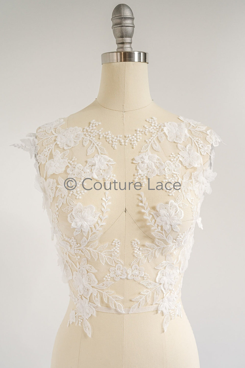 Hochzeit Kleid Spitze Applikation / Perlen Braut Aufnäher / 3D Blumen Applikation / Braut Applikation / A23-347