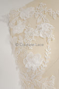 Hochzeit Kleid Spitze Applikation / Perlen Braut Aufnäher / 3D Blumen Applikation / Braut Applikation / A23-347