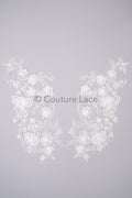 Hochzeit Kleid Spitze Applikation / Perlen Braut Aufnäher / 3D Blumen Applikation / Braut Applikation / A23-347
