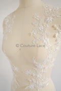 Hochzeit Kleid Spitze Applikation / Perlen Braut Aufnäher / 3D Perlen Blumen Applikation / Braut Blatt Applikation / A23-348