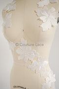 Wedding flower applique/ flower lace applique/ romantic dress applique/ leaf applique/ A23-351