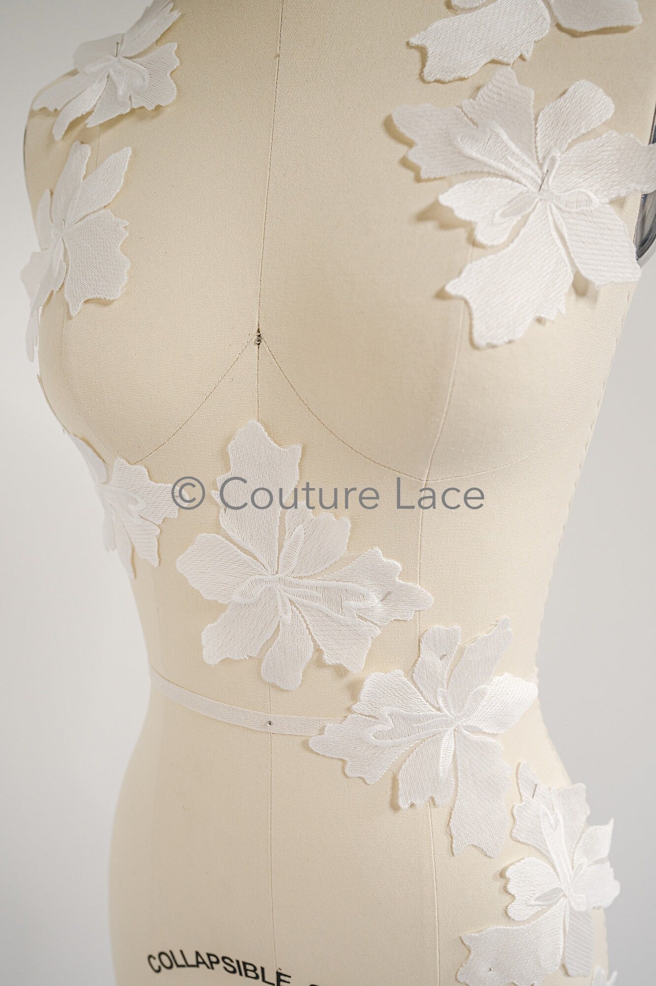 Wedding flower applique/ flower lace applique/ romantic dress applique/ leaf applique/ A23-351