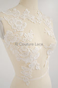 Hochzeit Blumen Applikation/ Blumen Spitzen Applikation/ romantisches Kleid Applikationen/ Blatt Applikationen/ A23-353
