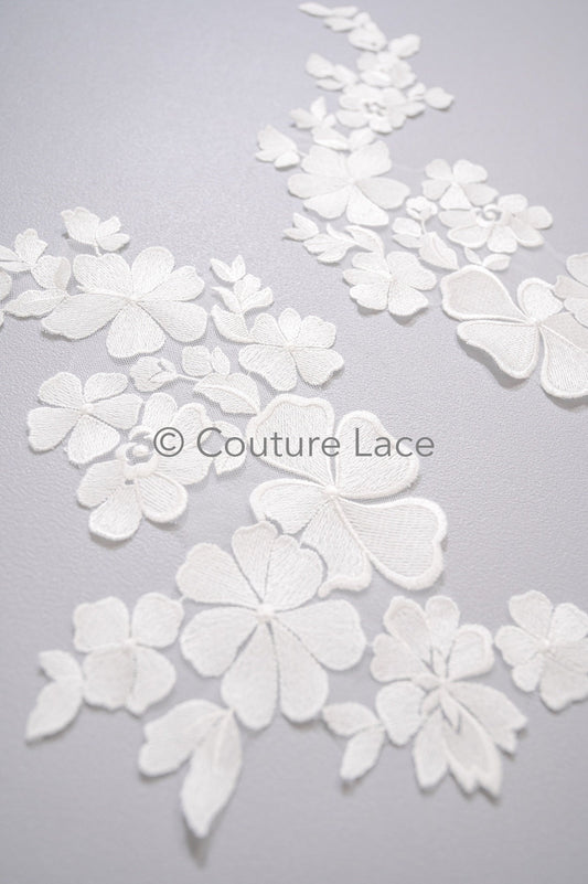 Hochzeit Blumen Applikation/ Blumen Spitze Applikation/ romantisches Kleid Spitzen Applikation/ Braut Blatt Applikationen// A23-359