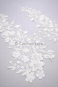 Hochzeit Blumen Applikation/ Blumen Spitzen Applikationen/ romantisches Kleid Applikationen/ Blatt Applikationen// A23-361