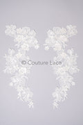 3D Blumen Applikationen/ Blumen Spitze Hochzeit Aufnäher/ romantisches Kleid Applikationen/ Blatt Applikationen// A23-363
