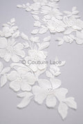 3D Blumen Applikation / Blumen Spitze Hochzeit Aufnäher / romantisches Kleid Spitze Applikation / Braut Blatt Applikation // A23-364