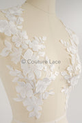 3D Blumen Applikation / Blumen Spitze Hochzeit Aufnäher / romantisches Kleid Spitze Applikation / Braut Blatt Applikation // A23-364