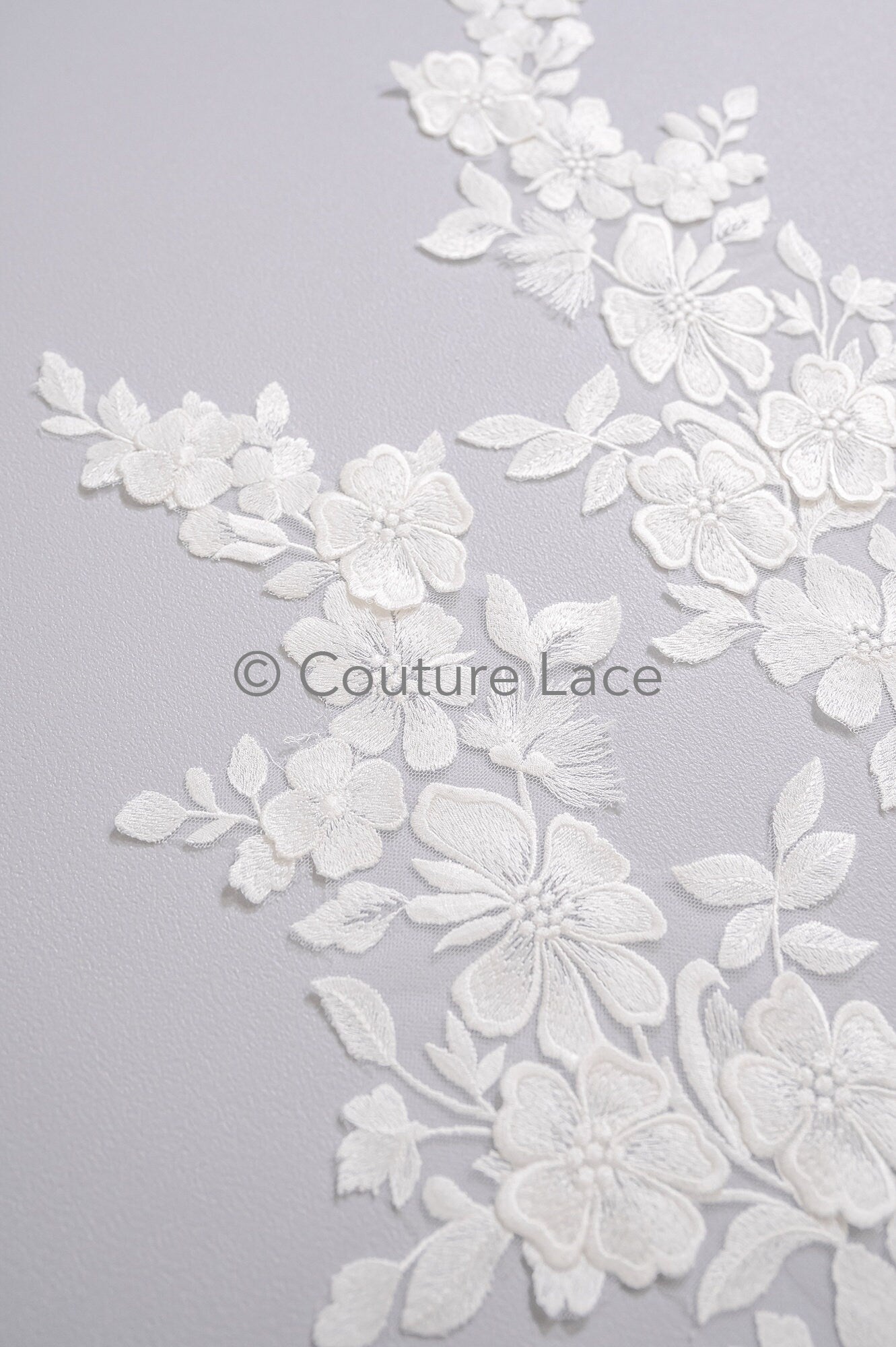 3D Blumen Applikation / Blumen Spitze Hochzeit Aufnäher / romantisches Kleid Spitze Applikation / Braut Blatt Applikation // A23-364