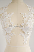 3D Blumen Applikation / Blumen Spitze Hochzeit Aufnäher / romantisches Kleid Spitze Applikation / Braut Blatt Applikation // A23-364
