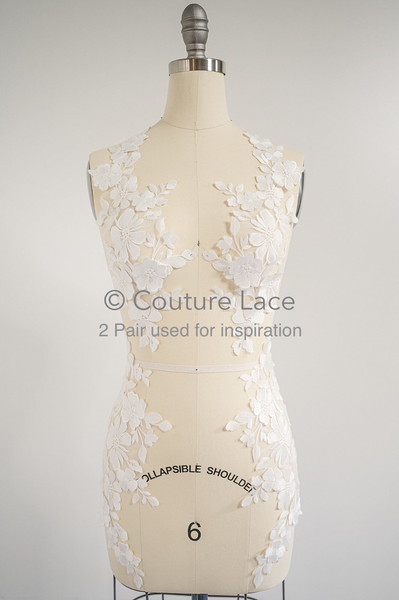 3D Blumen Applikation / Blumen Spitze Hochzeit Aufnäher / romantisches Kleid Spitze Applikation / Braut Blatt Applikation // A23-364