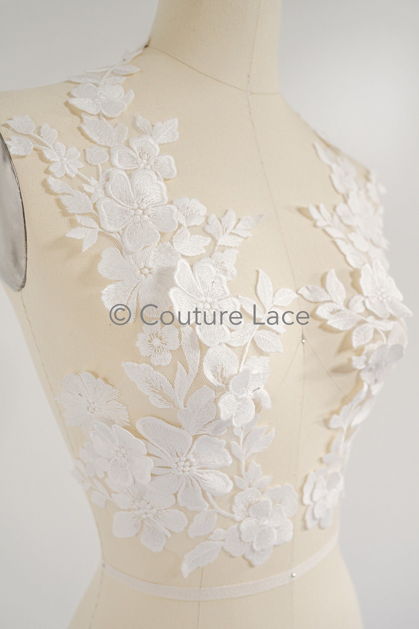 3D Blumen Applikationen/ Blumen Spitze Hochzeit Applikationen/ romantisches Kleid Applikationen/ Blatt Applikationen// A23-365