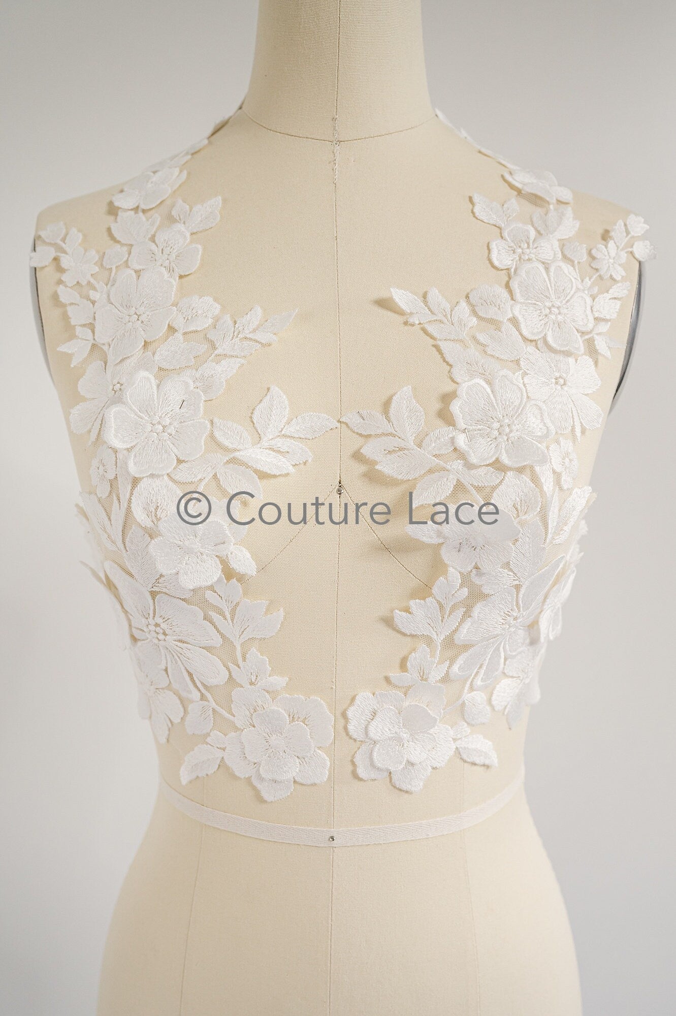 3D Blumen Applikationen/ Blumen Spitze Hochzeit Applikationen/ romantisches Kleid Applikationen/ Blatt Applikationen// A23-365