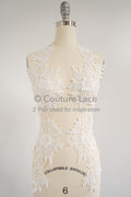 3D Blumen Applikation mit Kette/ Blumen Spitze Hochzeit Applikation/ romantisches Kleid Applikationen/ Blatt Applikationen// A23-366