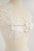 3D Blumen Applikation mit Kette/ Blumen Spitze Hochzeit Applikation/ romantisches Kleid Applikationen/ Blatt Applikationen// A23-366