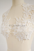 3D Blumen Applikation mit Kette/ Blumen Spitze Hochzeit Applikation/ romantisches Kleid Applikationen/ Blatt Applikationen// A23-366