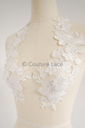 3D Blumen Applikationen/ Blumen Spitze Hochzeit Applikationen/ romantisches Kleid Applikationen/ Blatt Applikationen// A23-370