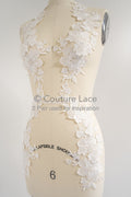 3D Blumen Applikationen/ Blumen Spitze Hochzeit Applikationen/ romantisches Kleid Applikationen/ Blatt Applikationen// A23-370