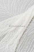 Perlen Spitzenstoff Off-White/ Couture Brautspitze/ Braut Spitzenstoff mit Perlen// L23-526