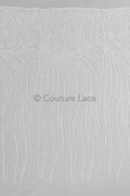 Perlen Spitzenstoff Off-White/ Couture Brautspitze/ Braut Spitzenstoff mit Perlen// L23-526