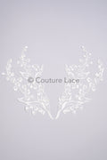 Hochzeit Blumen Applikation/ Blumen Spitzen Applikation/ romantisches Kleid Applikationen/ Blatt Applikationen/ A23-352