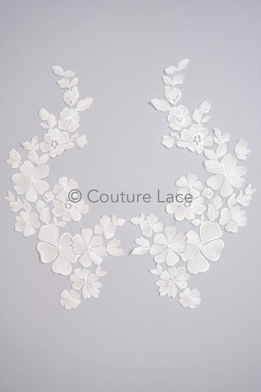 Hochzeit Blumen Applikation/ Blumen Spitze Applikation/ romantisches Kleid Spitzen Applikation/ Braut Blatt Applikationen// A23-359