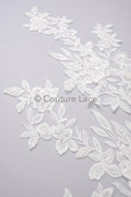 3D Blumen Applikation mit Kette/ Blumen Spitze Hochzeit Applikation/ romantisches Kleid Applikationen/ Blatt Applikationen// A23-366
