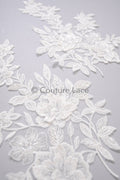 3D Blumen Applikation mit Kette/ Blumen Spitze Hochzeit Applikation/ romantisches Kleid Applikationen/ Blatt Applikationen// A23-366