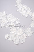 3D Blumen Applikationen/ Blumen Spitze Hochzeit Aufnäher/ romantisches Kleid Applikationen/ Blatt Applikationen// A23-363