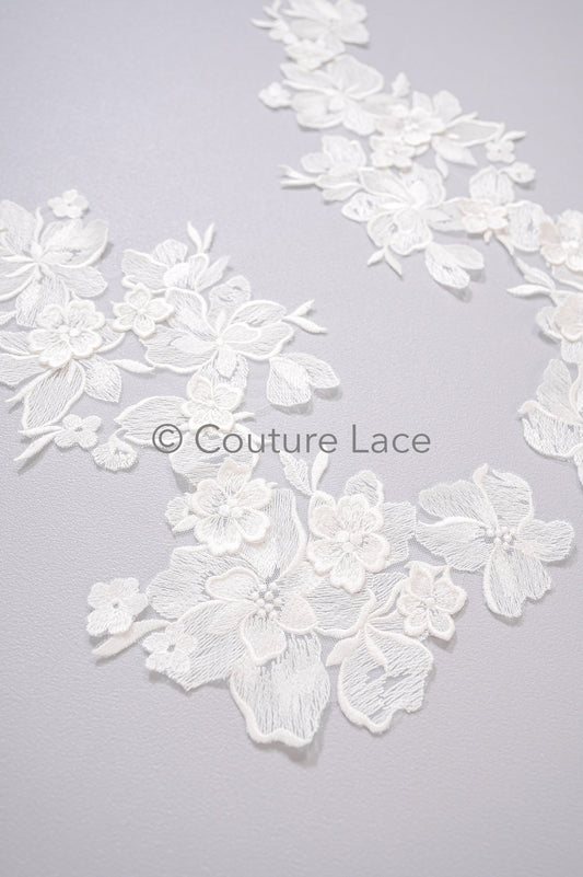 3D Blumen Applikationen/ Blumen Spitze Hochzeit Aufnäher/ romantisches Kleid Applikationen/ Blatt Applikationen// A23-363