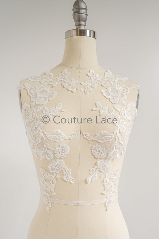 Hochzeit Blumen Applikation/ Blumen Spitzen Applikation/ romantisches Kleid Applikationen/ Blatt Applikationen/ A23-353