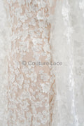 3D Blumen Spitzenstoff/ Braut Spitzenstoff/ romantischer Blumen Spitzenstoff mit 3D Blumen/ Hochzeit Spitzenstoff// L23-634