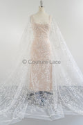 Florale Braut Spitze / Braut Spitze Material / offwhite Braut Spitze mit Folgen / florale Hochzeit Spitze / Couture Spitze / / L23-636