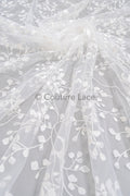 Florale Braut Spitze / Braut Spitze Material / offwhite Braut Spitze mit Folgen / florale Hochzeit Spitze / Couture Spitze / / L23-636
